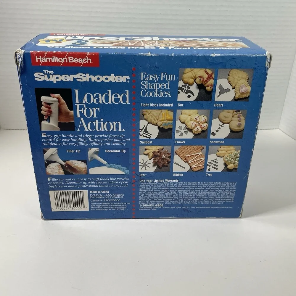 Vintage Hamilton Beach The Super Shooter Cordless Cookie Press & Food Decorator